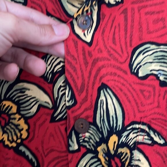 𝅺MAMBO • 90s Loud Shirts Red Hawaiian Floral Shirt - Picture 5 of 9